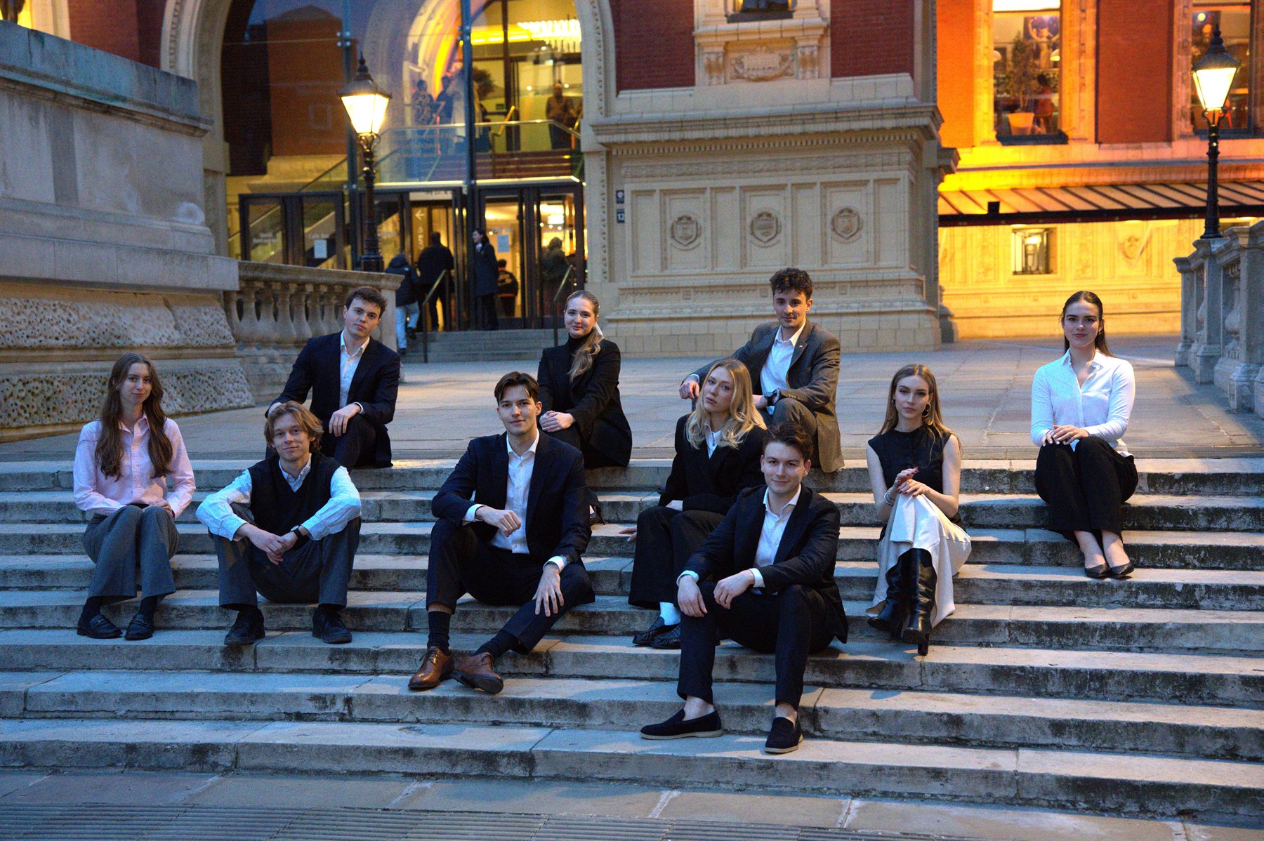 The Polish Business Forum team photographed at dusk